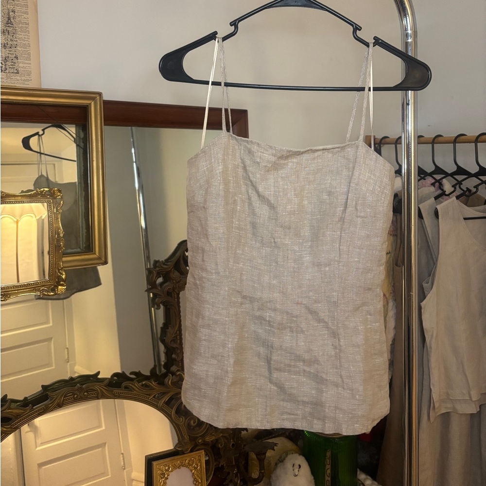 NWT Crescent Beige Sleeveless Top